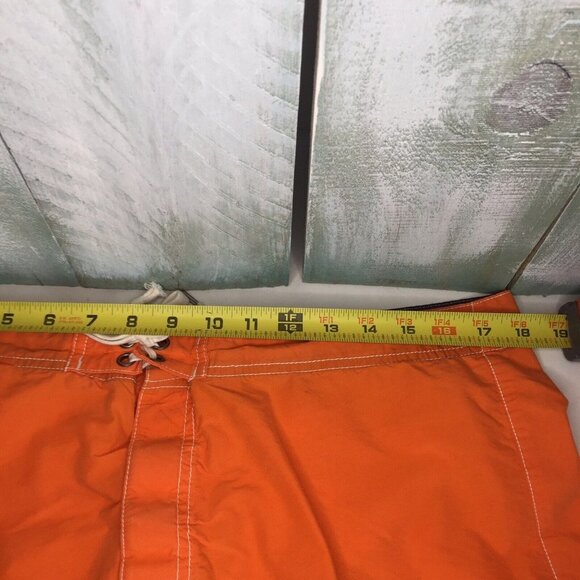 Polo Ralph Lauren Mens 34 Orange Swim Trunks Embroidered 3 Polo Players Unlined - Picture 6 of 8
